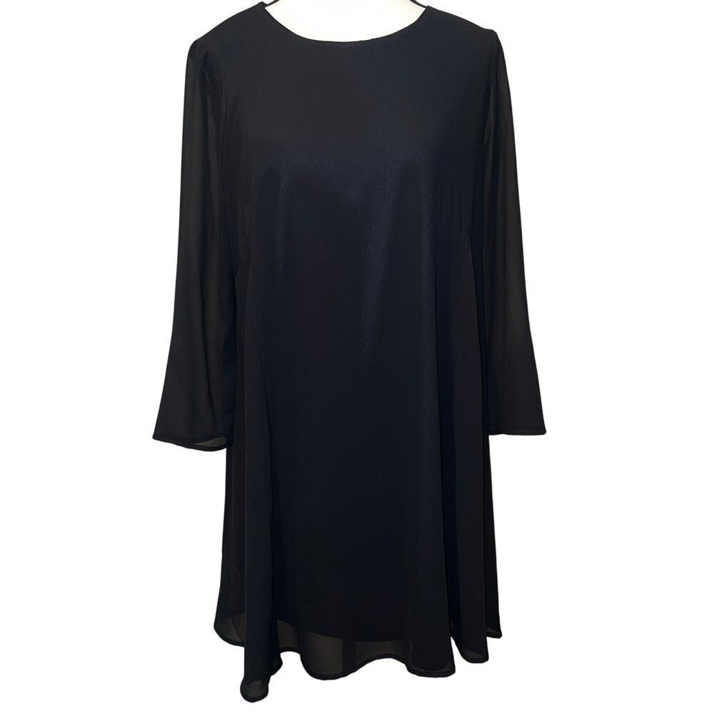 Show Me Your Mumu Frenchie Flow Black Chiffon Long Sleeve Tent Dress Size M